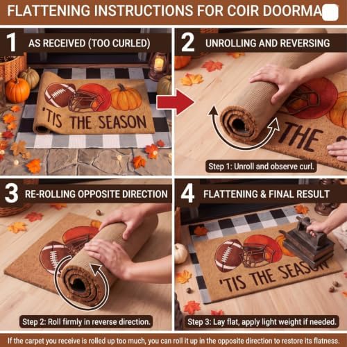 Moucuny 2 Pcs Fall Doormat, Its The Season Football Doormat, Non Slip - Image 4