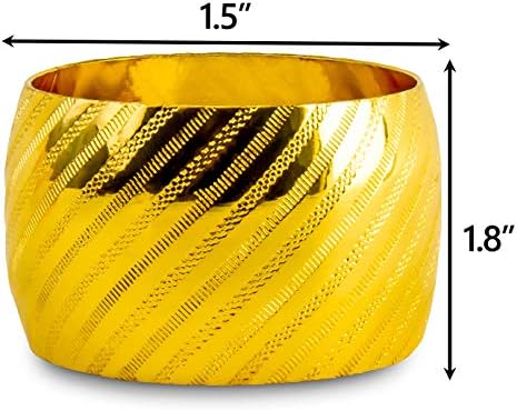 13 Inch Round Elegant Serve ware Charger Plates with Matching Napkin Rings, Wedding, Dinner party, Event - Choose from our Variety of Styles and Quantities (12, Moslem Gold) - Image 4