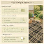 Easy Jute 2x4 Entryway Rug, Black & Beige Diagonal Plaid, Washable - Image 6