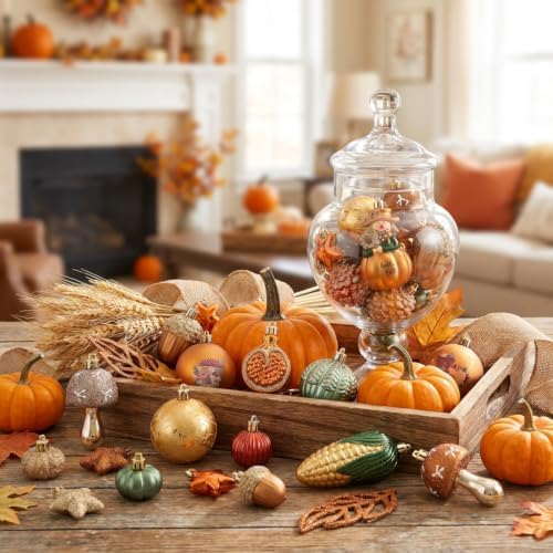 Valery Madelyn 50ct Fall Ornaments Shatterproof Tree Decorations for Home - Image 3