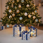Aurelema Set of 3 Hanukkah Lighted Gift Boxes Remote LED Chanukah Decor - Image 5