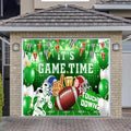 Football Garage Door Cover Banner Decorations, Game Day Football Field Themed Outdoor Single Car Garage Door Murals Buddy Decorations 8 X 7 Ft by DYNH
