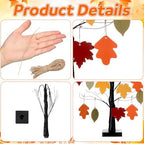 Briwooody 24” Thanksgiving Gratitude Tree with Leaves Kit Seasonal Holiday Decoration with Writing Pen Hemp Rope DIY Fall Decorations Craft Kit for Autumn Home Desktop Thanksgiving Decor(Classic) - Image 3