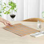 Restaurantware 16 x 12 Inch Dining Table Placemats Set Of 6 Rectangle Kitchen Table Mats - Vintage Style Easy To Clean Plastic Scotch Plaid Placemats Wipeable Durable - Image 5