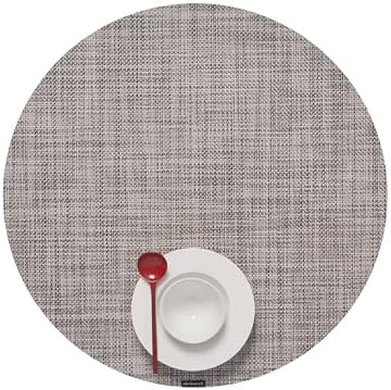 Chilewich Mini Basketweave Placemats, Round Woven Placemats Set of 4 by Chilewich