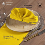 Lemon Yellow Cloth Napkins 18x18 Inch - Set of 12 - Soft, Absorbent, Reusable, Washable - Hemstitch Mitered Edges - Perfect Cotton Napkin for Summer, Spring, Baby Showers, Parties - Image 6