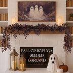 Fall Decorations for Home - 2 Pack 6 Ft Plum Cimicifuga Seeded Garlands by ORIENTALCHERRY