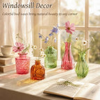 TBWIND 12 Pcs Colorful Glass Bud Vase Set - Image 4