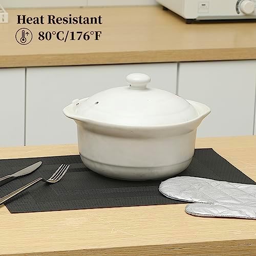 Leetaltree Black Frame Placemats Set of 12 - Heat Resistant Non-Slip Place mats for Dining Table, Washable Durable PVC Vinyl Woven Table Mats（Black Frame, 12） - Image 3