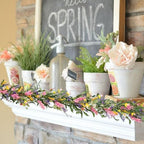 Bibelot70inch Spring/Summer Garland with Flowers, Artificial Fake Flower Greenery Garland with Daisies, Lavender for Baby Shower Wedding Mantle Party Table Centerpiece All Season Decor - Image 5