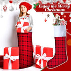 Maitys 5 Pcs Jumbo Christmas Stockings 43 Inch,Plaid Style,Red, Black - Image 5