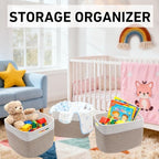 3 Pack Woven Baskets,Storage Baskets for Shelves with Handles - Image 5