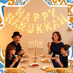 Aurelema 13 Pcs Hanukkah Decorations Happy Hanukkah LED Letter Lights Sign - Image 6