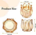 GOLDEAL 24Pcs Gold Votive Candle Holders, Thick Glass Tea Light Candle Holder Bulk, Tealight Candle Jars for Wedding Table Decor, Party Supplies, Bridal Shower Decorations, Centerpieces for Tables - Image 2