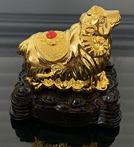 Betterdecor Gold Color Feng Shui 12 Chinese Zodiac Animal Statue Figurine Home Office Decoration and Gift for New Year Holidays and Birthday (Zodiac Ram/Sheep) - Image 6