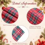 7 Pcs Christmas Tartan Plaid Table Runner and Placemat Set, Red - Image 3