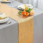 Snowkingdom 2 Pcs Gold Table Runner 11x 108 Inch Thin Mesh Sparkle Glitter Metallic Golden Lines Runner Gold Table Decorations for Wedding Birthday Party, Bridal Shower, Baby Shower, Christmas - Image 6