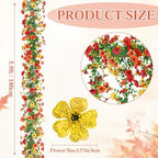 Fall Artificial Flower Garland 4 Pack Wildflower Floral Garland - Image 3