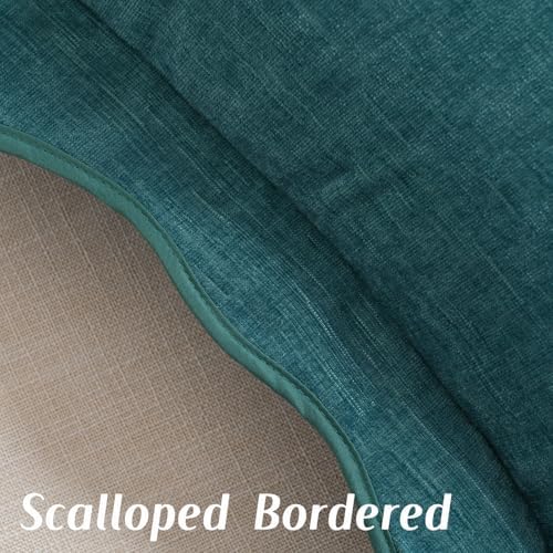 FUTEI Pack of 2 Chenille Throw Pillow Covers 26x26 Inch, Teal - Image 3