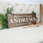 Personalized Wedding Sign – Custom Name Plaque, Just Married Sign, Bridal Shower & Newlywed Gifts for Couples, Family Wall Decor, Family Name Sign, Wooden Sign, Hickory Hollow Designs (Names & Est.) - Image 3