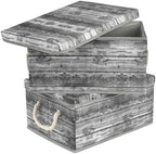Sorbus Decorative Storage Boxes with Lids, Foldable Organizer (Gray) by Sorbus