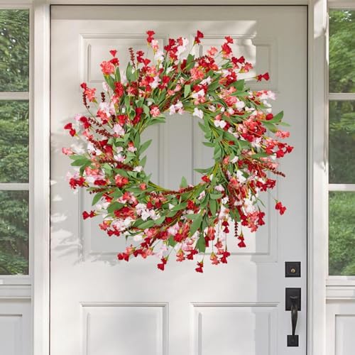 Artgar Front Door Wreath 24 Inch Spring/Summer Wreaths for Front Door by ArtgarArtificialPlantDecorations