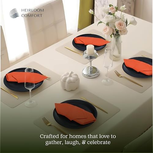 Orange Cloth Napkins 17"x17" - Set of 12-100% Cotton, Durable, Absorbent, Washable, Reusable - Perfect for Summer, Rustic Weddings, Fall, Halloween, Thanksgiving, Everyday Use - Image 2