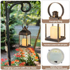 Bronze Small Lanterns with LED Candles, Set of 6 Wedding Decor - Image 2