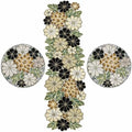 Beaded Table Runner Decore 36 inches Long Christmas Flower Design Beaded Table Runners for Halloween, Christmas, Easter Coffee Tropical ,Combo Pack of Runner and 2 Pack Placemats Grey Multi by byHomeDecorativeProduct