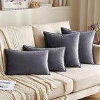 MIULEE Decorative Dark Grey Velvet Throw Pillow Covers for Couch 22x22 Inch - Image 4