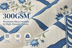 Vintage Floral Rectangle Tablecloth 60x120 Inch Blue Lattice - Image 4