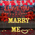 Marry Me Light Up Letters Proposal Decorations, 7Pcs 8.5" Marry Me Sign, 24Pcs Flameless Candles 2000Pcs Red Fake Rose Petals 8Pcs I Love You Letter Balloons 55Pcs Latex Heart Balloon Valentine's Day by Fezava