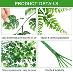 Riceshoot 24 Pcs Artificial Hanging Plants 8 Styles Realistic Hanging Fake Plants Eucalyptus Fake Wall Plants Ferns Faux Ivy Vines Flowers Leaves Greenery Garland Decor for Indoor Home Outdoor Wedding - Image 3