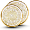 HOME ARCHIVE Round Serving Tray with with Handles Antique Look & Stylish Design Decorative Trays for Kitchen Round Ottoman Tray for Dinning Living Room & Home Decor Pack of 2 (Gold) by HOMEARCHIVE