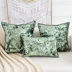 Premium Series, Crushed Velvet Throw Pillow Covers, Luxury Thick Cushion Cases for Home Decor, Olive Green, 18x18 Inch, Covers Only - Image 5