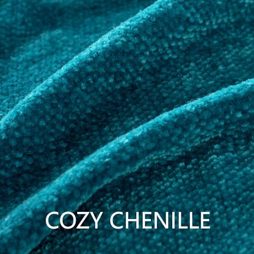 Chenille Throw Blanket for Couch 60" x 80" Twin, Teal - Image 6