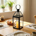 JHY DESIGN Black Decorative Lanterns 16“H Decorative Candle Lantern with Tempered Glass for Indoor Outdoor Events Parities and Weddings by JHYDESIGN