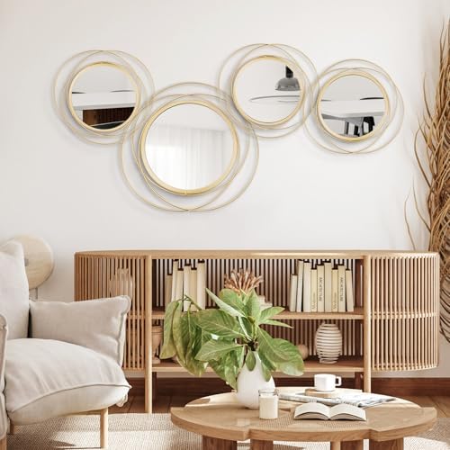 3 Set Sunburst Round Mirrors for Wall Decor Bedroom Bathroom - Image 4