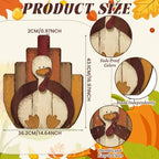 Yerliker Turkey Porch Sign, Thanksgiving Outdoor Decor for Home, 15 x 17 in - Image 2