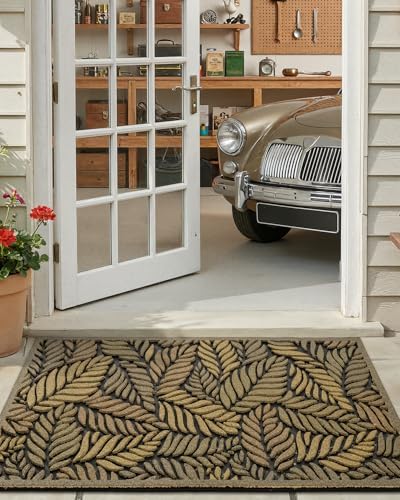 Color&Geometry Door Mat Outside Entrance 24"x36", Garage, Khaki - Image 3