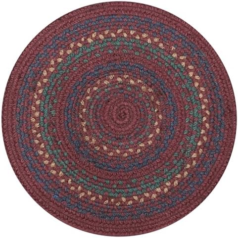 Homespice Jamestown Braided Placemats for Country Decor, Round 15" Set of 2 by Homespice