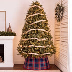 24'' Christmas Tree Collar Navy Blue Tartan Plaid Velvet Christmas Decor - Image 6