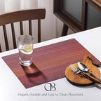 Placemats Set of 12 - Easy Clean Woven Vinyl Placemats for Dining Table, Indoor/Outdoor Place Mats, Washable PVC Table Mats（Pomegranate Parade） - Image 2