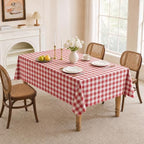 Gingham Tablecloth Rectangle Table, Cotton Linen Fabric Picnic Checkered Table Cloth Farmhouse Washable Wrinkle Free Buffalo Plaid Table Cover for Outdoor Birthday Party, Red, 60x120 - Image 3