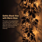 Halloween Garland with Lights, Black Vine Garland for Fireplace Mantel, Halloween Mantel Decor, Gothic Party Decoration, Flexible Indoor Hanging Decor (9 FT (2.7M)) - Image 3