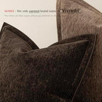 Decorative Chenille Luxury Throw Pillow Covers with Wide Edge, Textured Solid Pillowcases, Soft Velvet Cushion Cover Home Décor for Couch Sofa Living Room,18×18 Inch, Set of 2, Dark Brown - Image 3