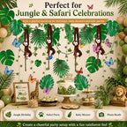 72PCS Jungle Theme Decorations Kit, 20ft with Hanging Monkeys - Image 7