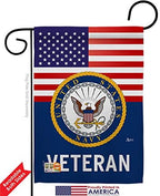 US Navy Veteran Garden Flag - Pack Armed Forces USN Seabee United State American Military Retire Official USA Vintage Applique - House Banner Small Yard Gift Double-Sided Made in 13 X 18.5 - Image 2