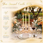 Sieral 24 Pcs Amber Taper Candle Holders 4'' Tall Candlestick Glass Holders Bulk Stripe Decorative Stand Wedding Stick Holder for Anniversary Party Dining Table Festival Decor - Image 4