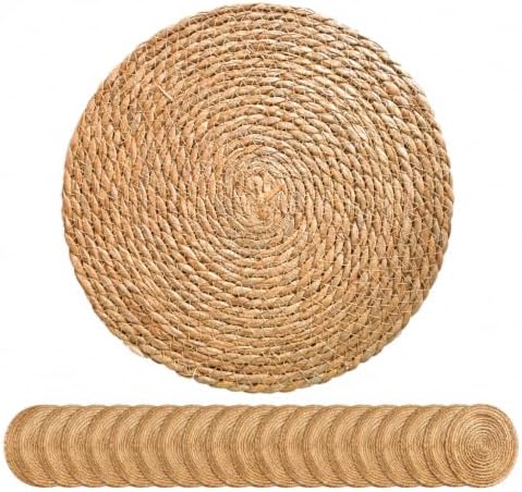 20 Pack Round Woven Placemats, 11.8 Inch Boho Table Mats by Unknown